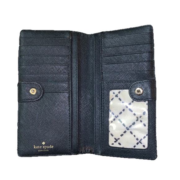 Kate Spade Wallet Stacy Laurel Way Black 001 #WLRU2673 Gold Zipper - Picture 3 of 7